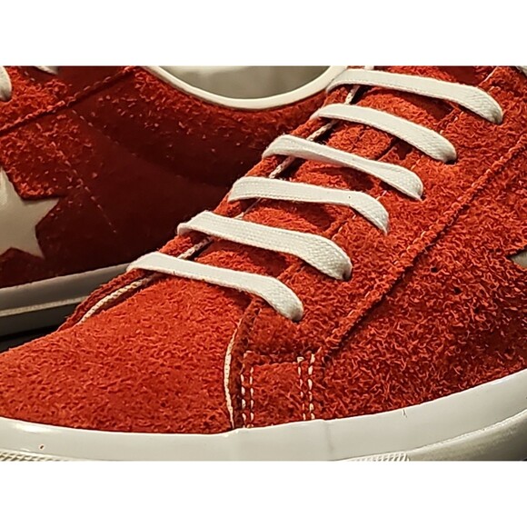 Men's 11.5 Converse One Star Ox Red Suede Low Top Sneakers 158434C - EUC Rare - Picture 10 of 16